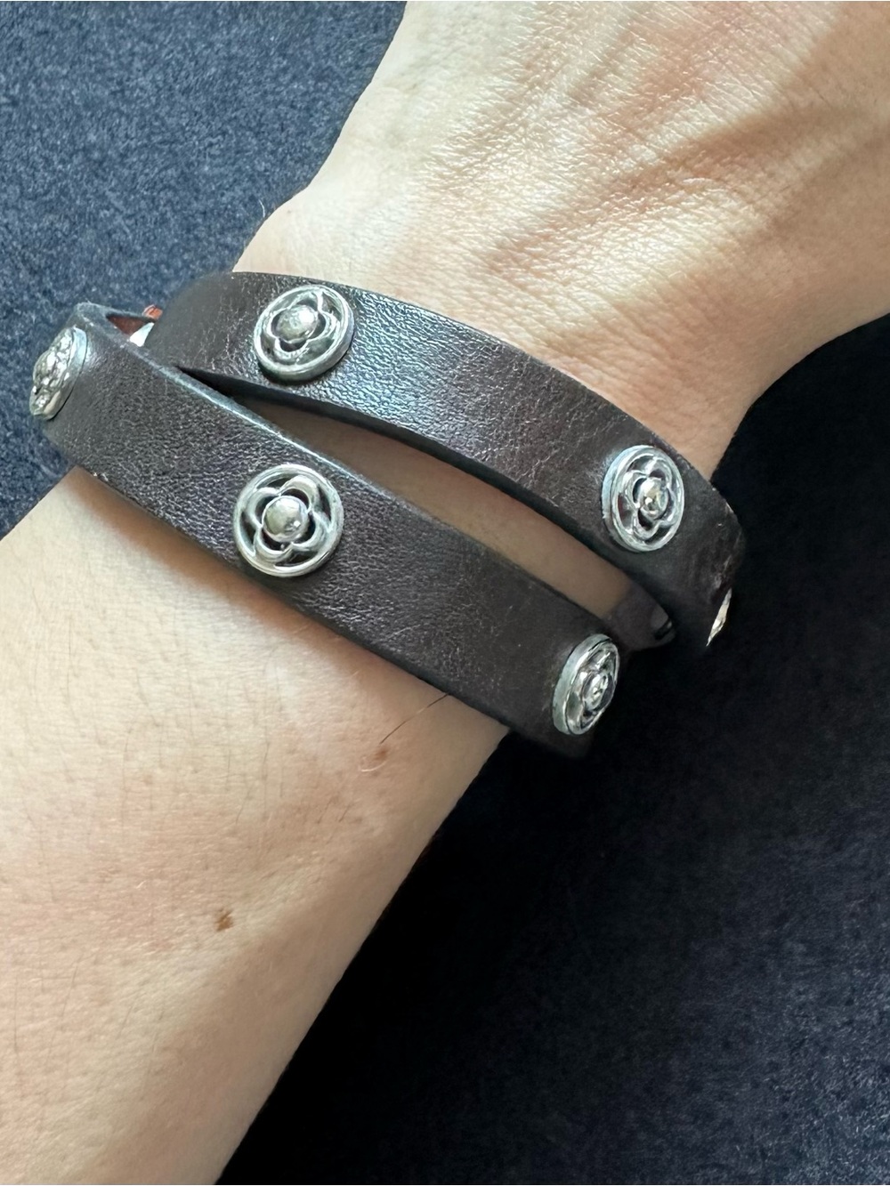 Stella & Dot Leather Wrap Bracelet - Brown